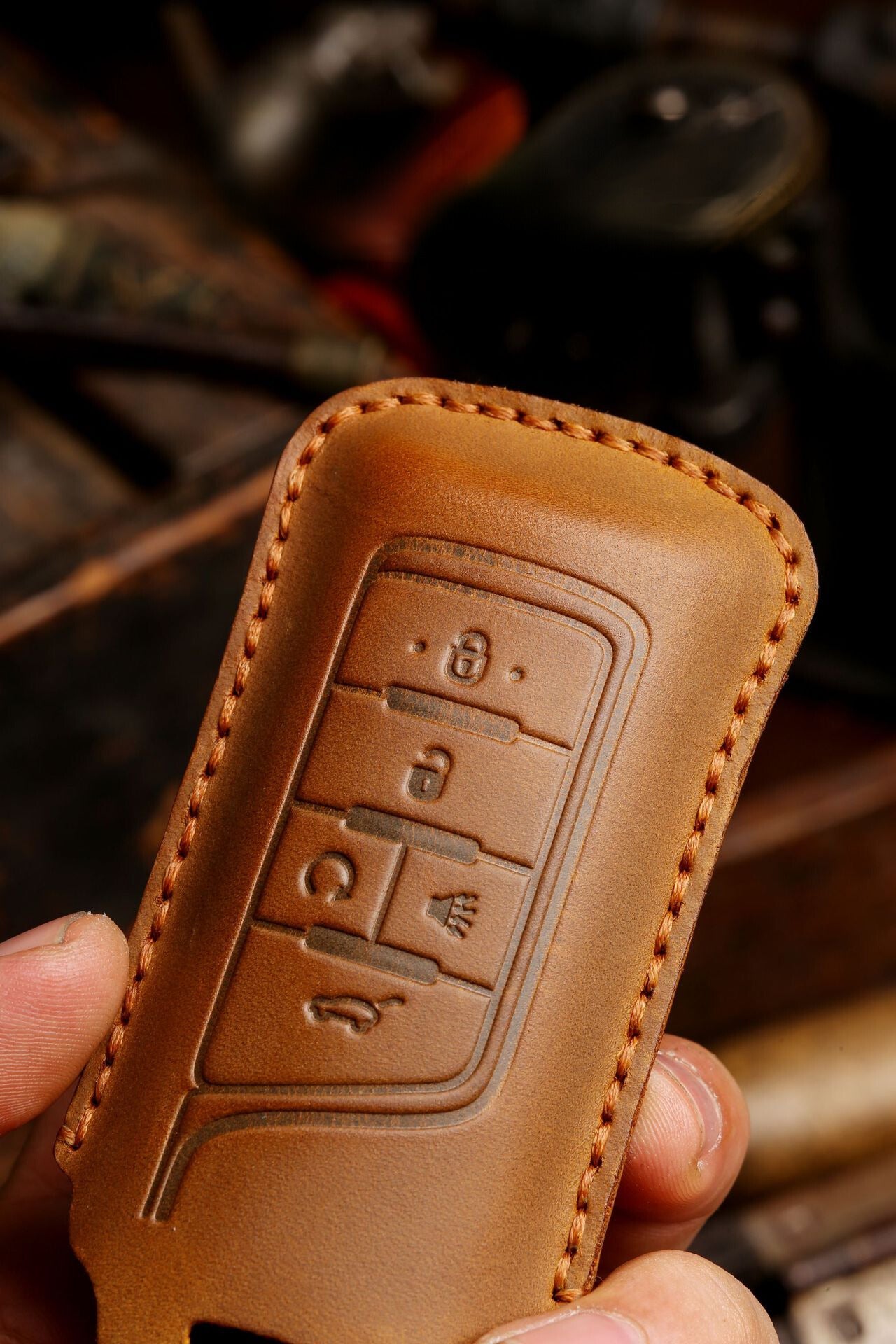 [GAC] The factory direct car key case is suitable for the first layer of the GAC Trumpchi key sleeve cowhide car key sleeve on behalf of the car