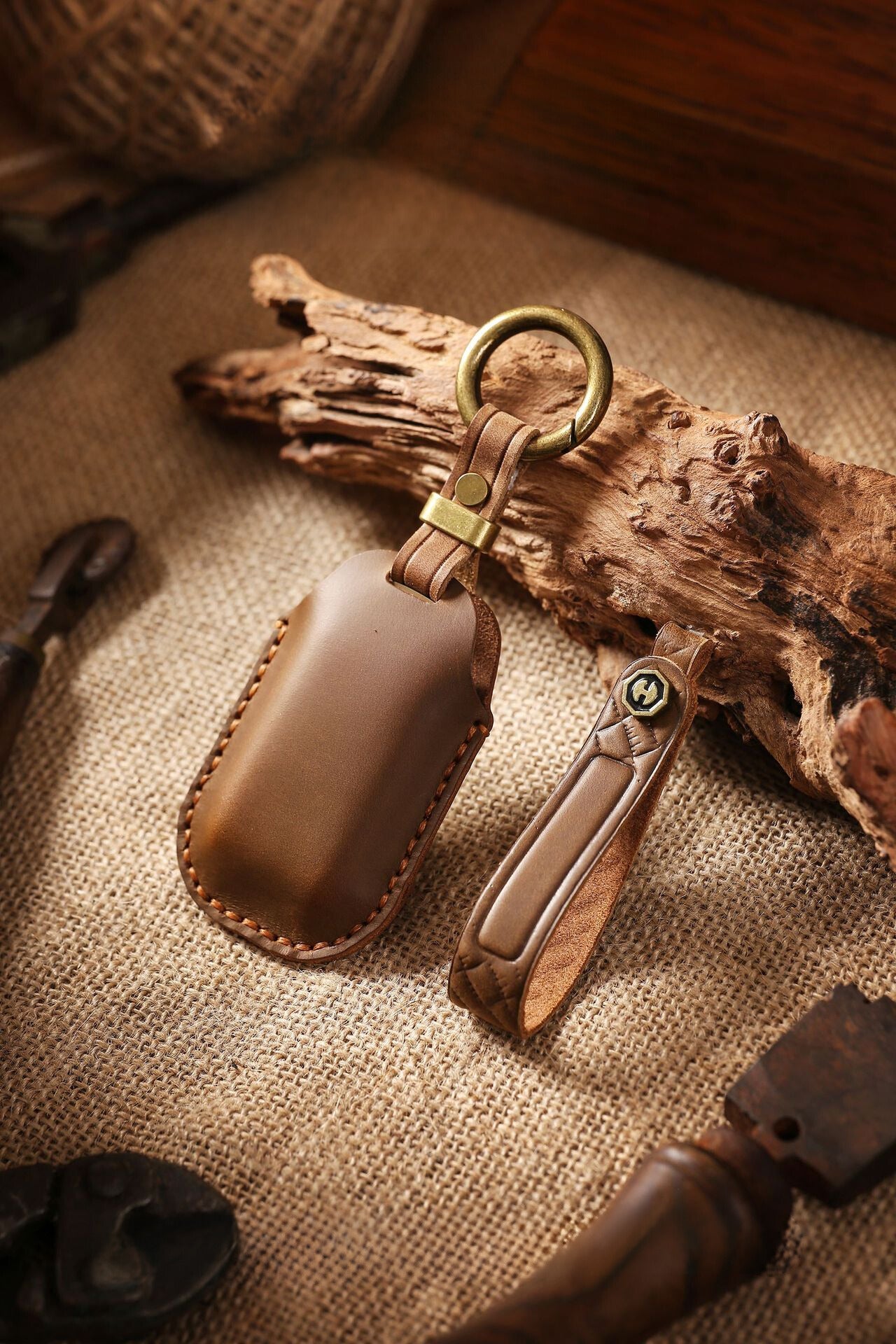 [Honda] The new retro key case is suitable for the new new Honda Accord Civic pure handmade leather car key case holder