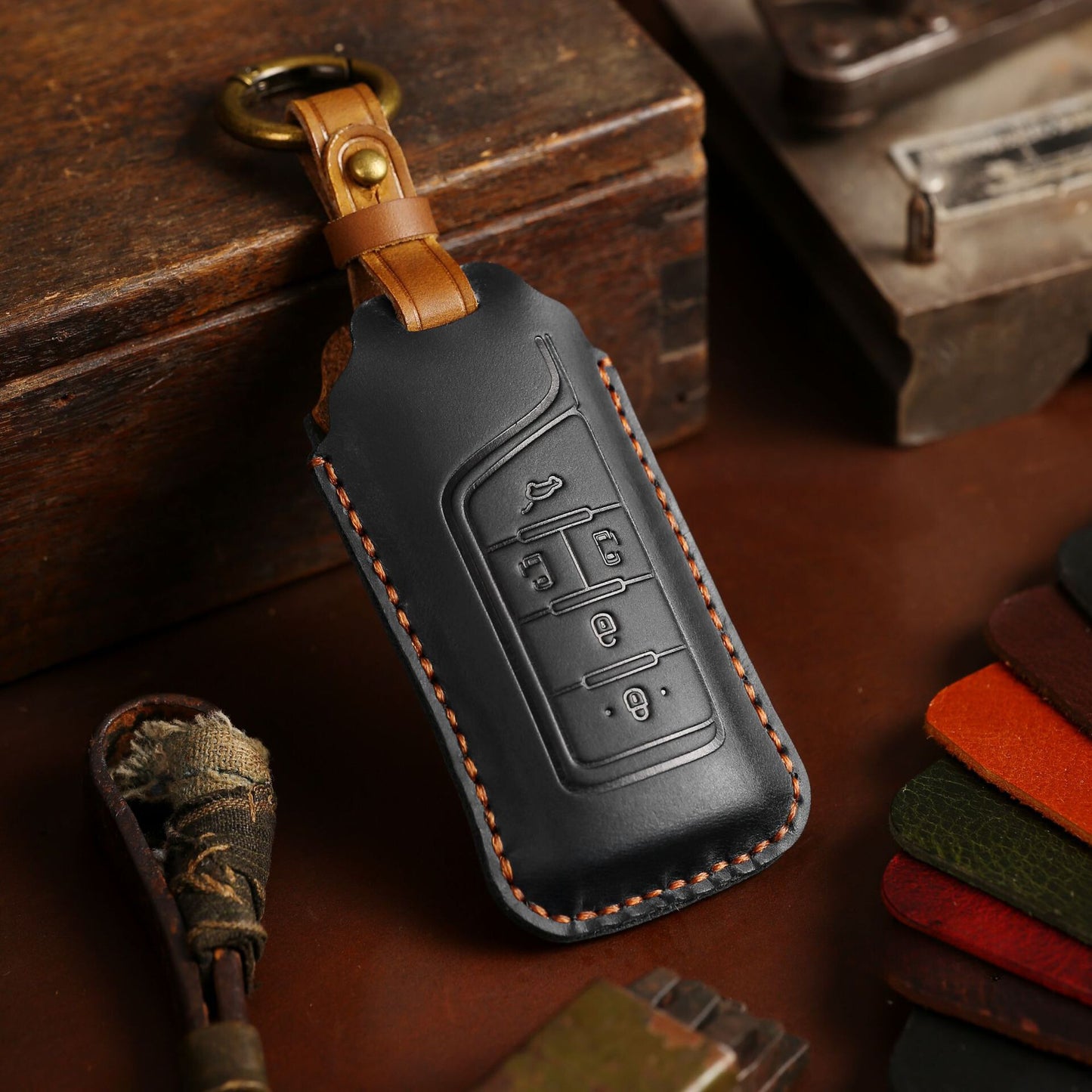 [GAC] The factory direct car key case is suitable for the first layer of the GAC Trumpchi key sleeve cowhide car key sleeve on behalf of the car