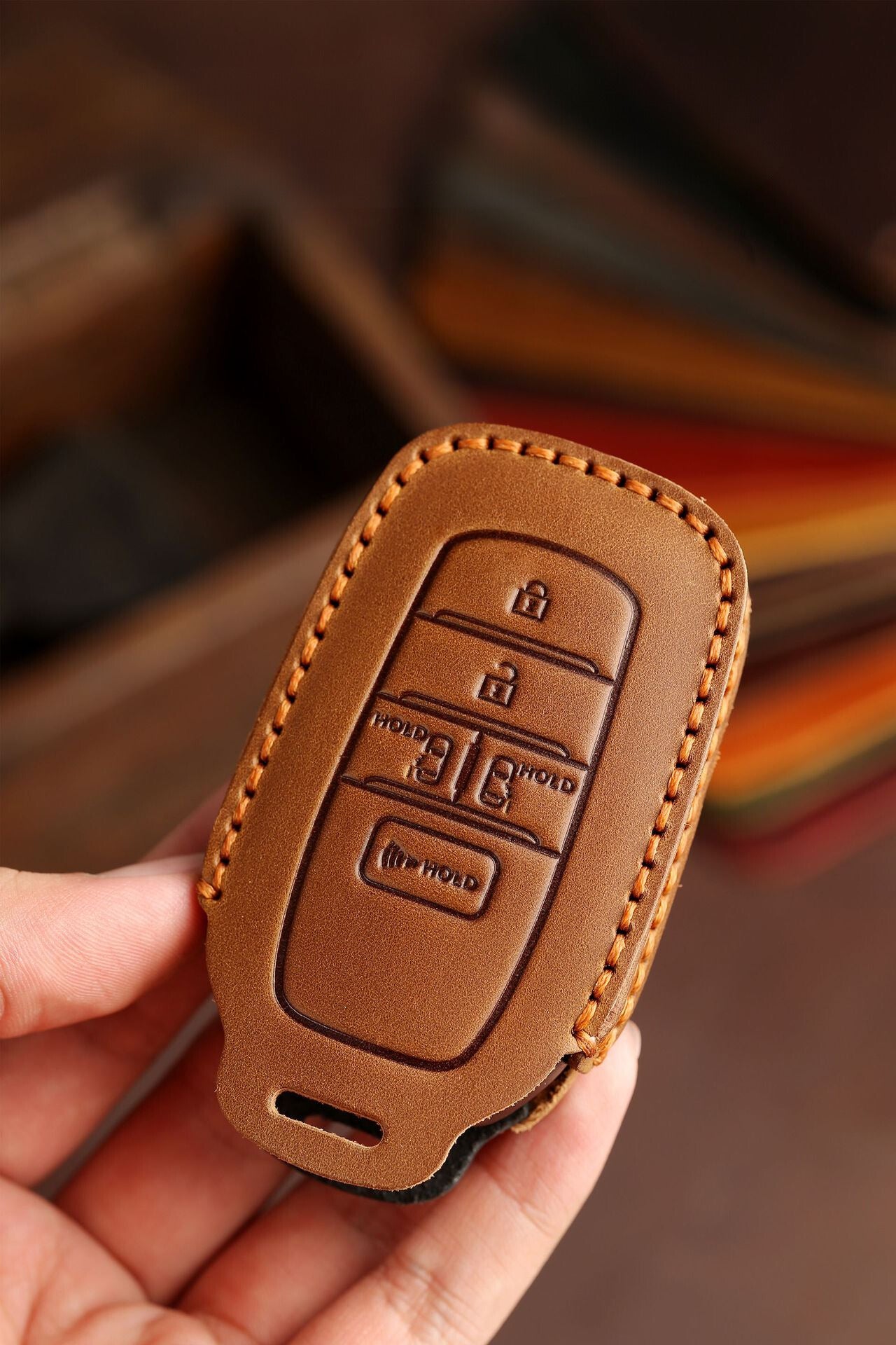 [Toyota] Apply Toyota Senna key set Grevia El Fawifa handmade leather car creative key pack