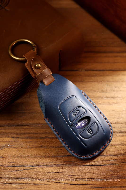 [Subaru] Premium First-Layer Cowhide Key Set for Subaru – Designed for Forester (2019), Outback, XV, Levorg (Lion), and BRZ Models – Durable Leather Shell with Secure Buckle