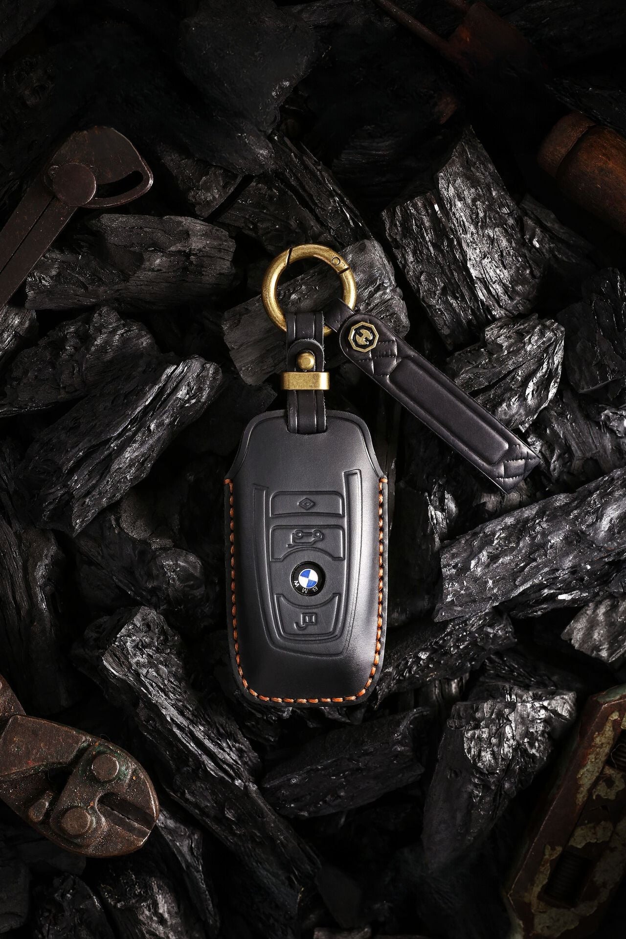 [BMW] The new retro key cover is suitable for the old BMW 3 Series 5 Series handmade leather car key clasp