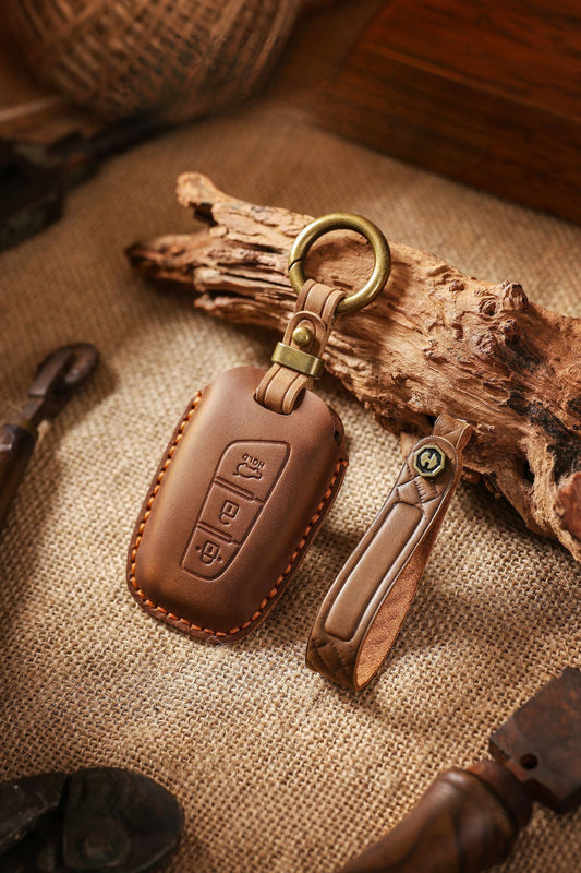 [Hyundai] Vintage Key Case For Korean Model Hyundai IX45 Hyundai Amazon Leather Car Key Case