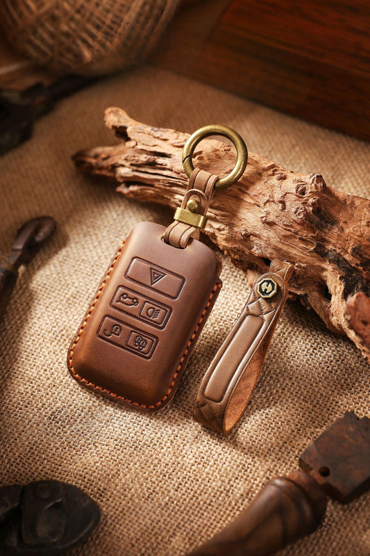 [Land Rover] Vintage leather key case for Land Rover New Range Rover Discovery 5 Jaguar Handmade Car Protective Case Clasp