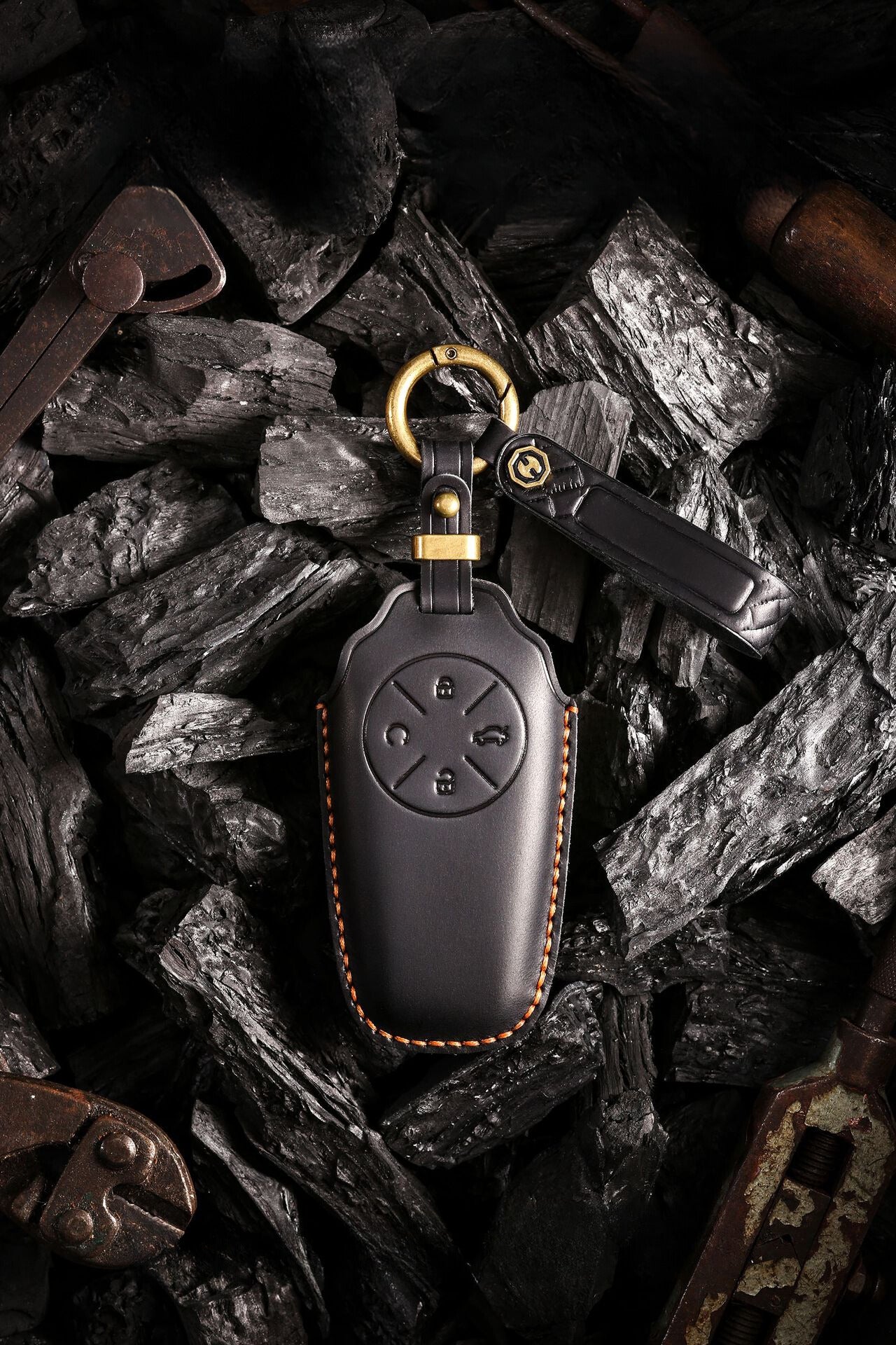 [Chery] The first layer of cowhide key cover is suitable for Chery Star Epoch ET key case, genuine leather, handmade keychain leather goods