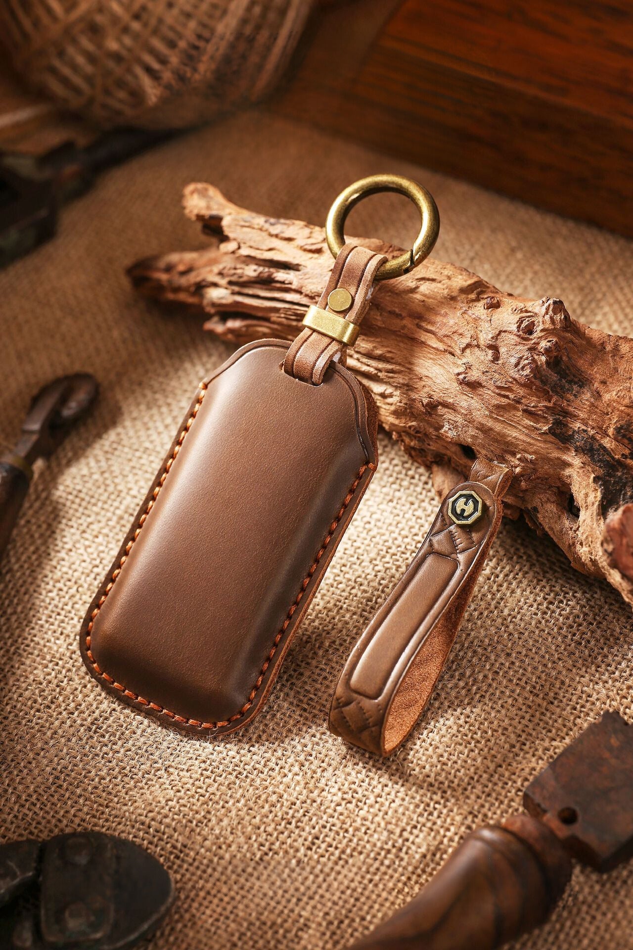 [Chery] The new retro key cover is suitable for Chery Xingtu Auto Tiggo 7 special handmade leather key clasp