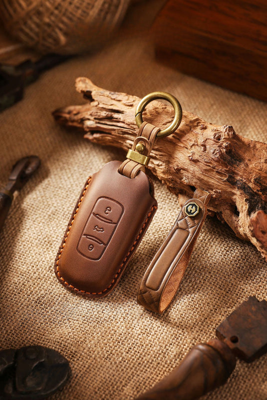 [Geely] The new retro key cover is suitable for the old Geely car genuine cowhide pure handmade key protection case buckle