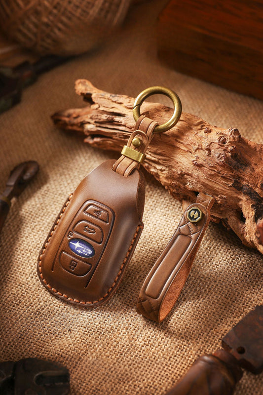 [Subaru] Vintage Key Case for Subaru Key Case XV Forester Outback Legacy BRZ Leather Car Shell Buckle