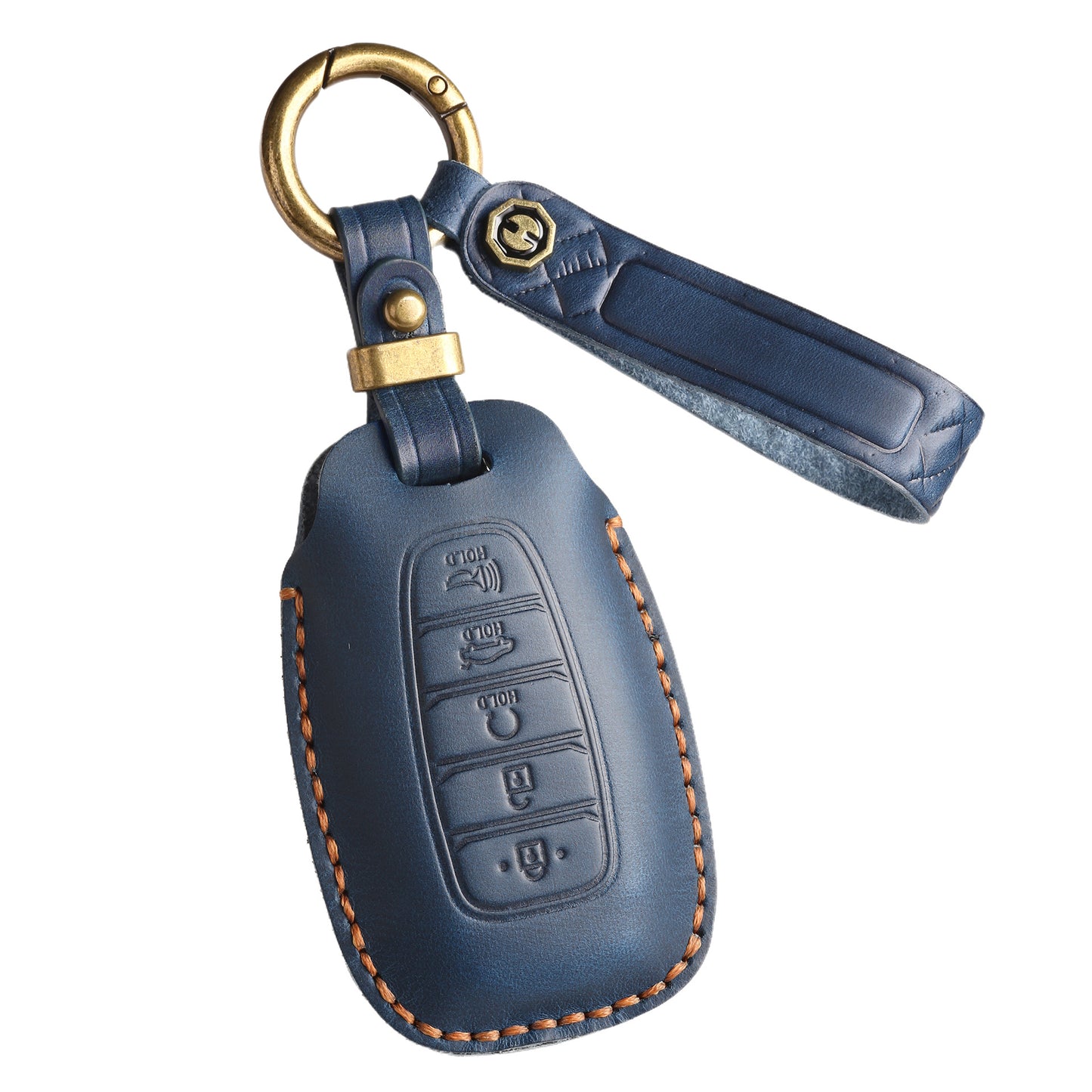 [Hyundai] Vintage Cross Border Car Key Cover for Hyundai Festa Key Bag Kustu Car Handmade Leather Case Buckle