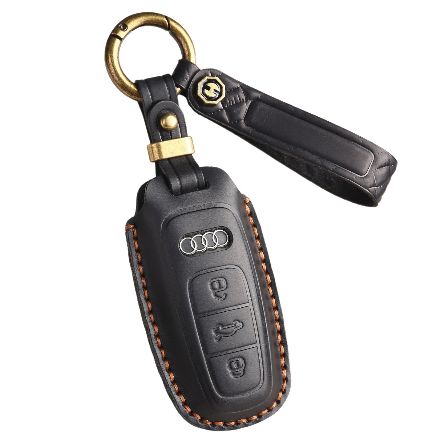 [Audi] The new retro key case is suitable for 19 models of Audi leather pure hand-stitched car key case key fob