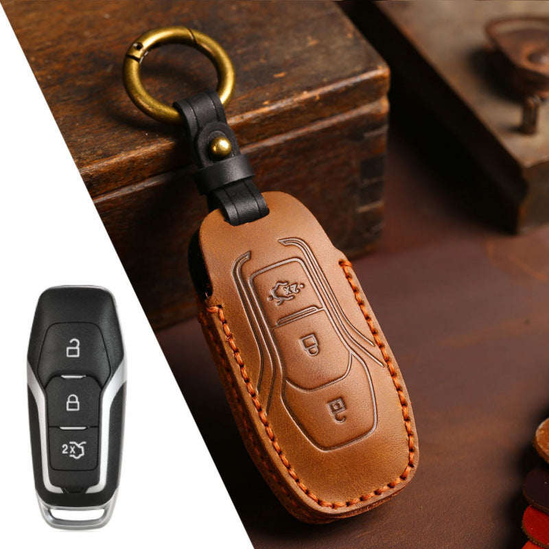 [Ford] Suitable for Ford key case, Forrest, Mondeo, wings, vPros, Mustang Explorer, leather protective clasp