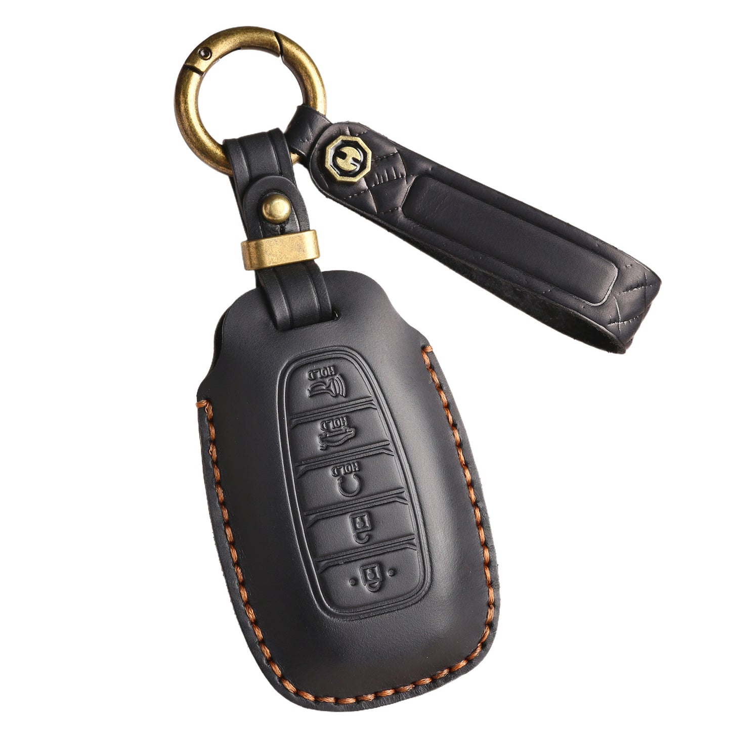 [Hyundai] Vintage Cross Border Car Key Cover for Hyundai Festa Key Bag Kustu Car Handmade Leather Case Buckle