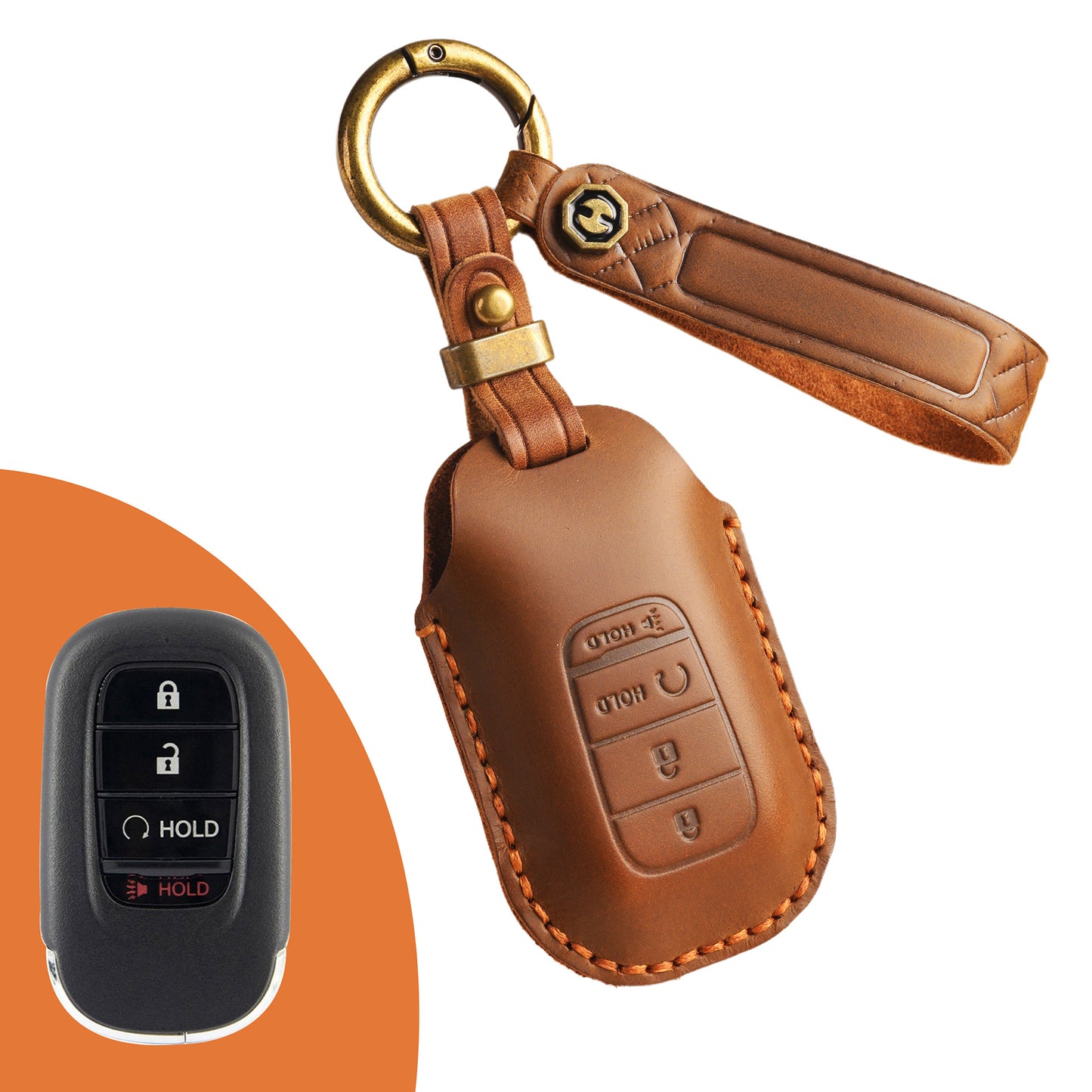 [Honda] The new retro key case is suitable for the new new Honda Accord Civic pure handmade leather car key case holder