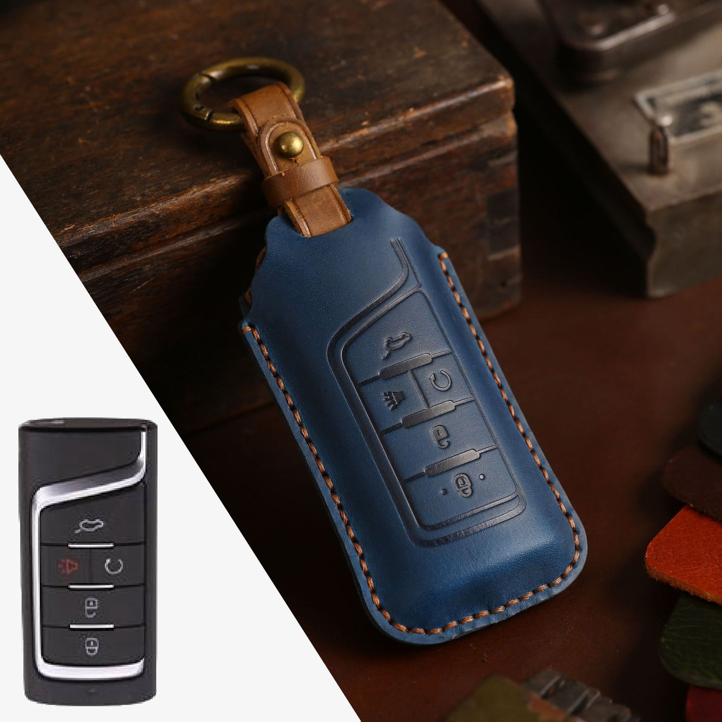 [GAC] The factory direct car key case is suitable for the first layer of the GAC Trumpchi key sleeve cowhide car key sleeve on behalf of the car