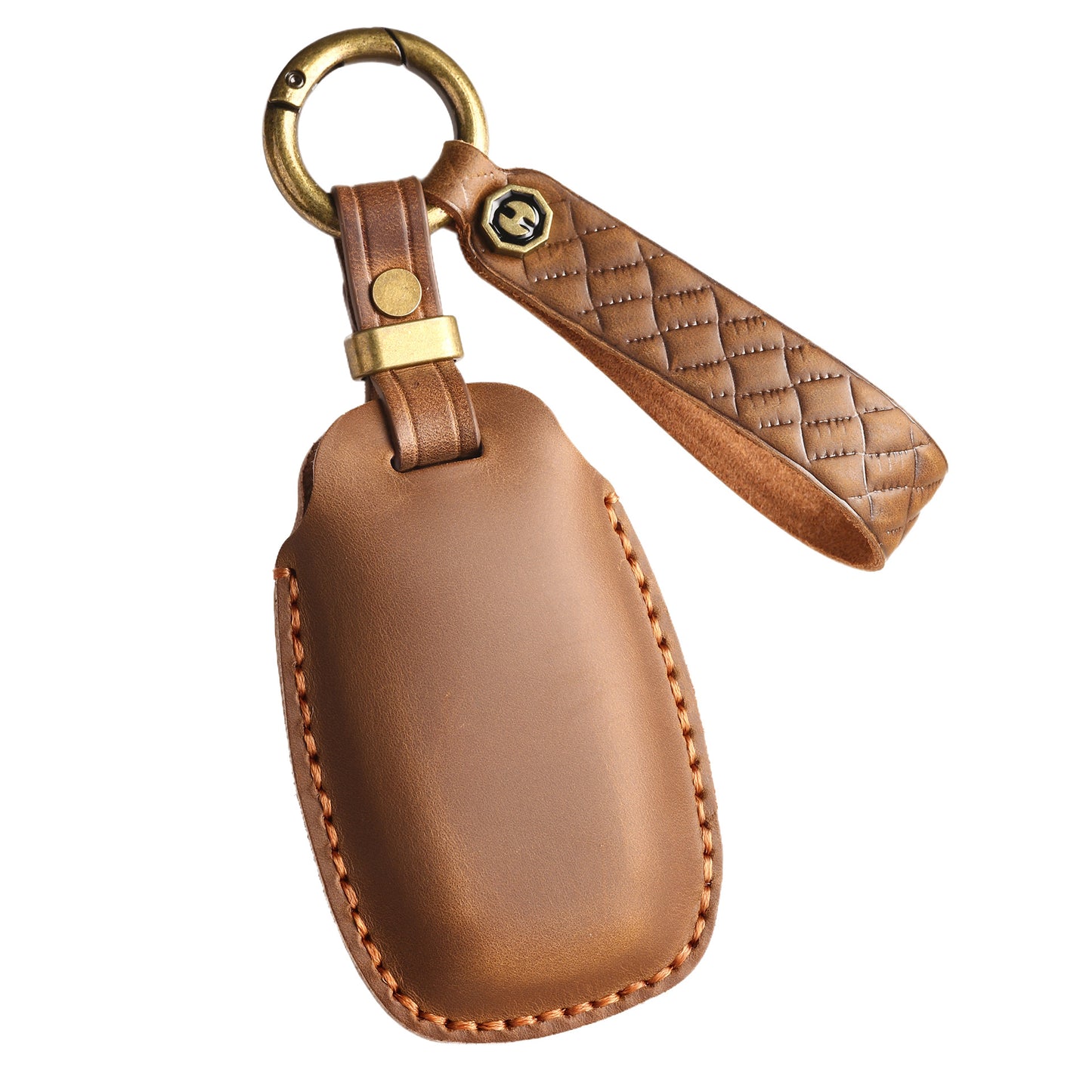 [Hyundai] Vintage Cross Border Car Key Cover for Hyundai Festa Key Bag Kustu Car Handmade Leather Case Buckle