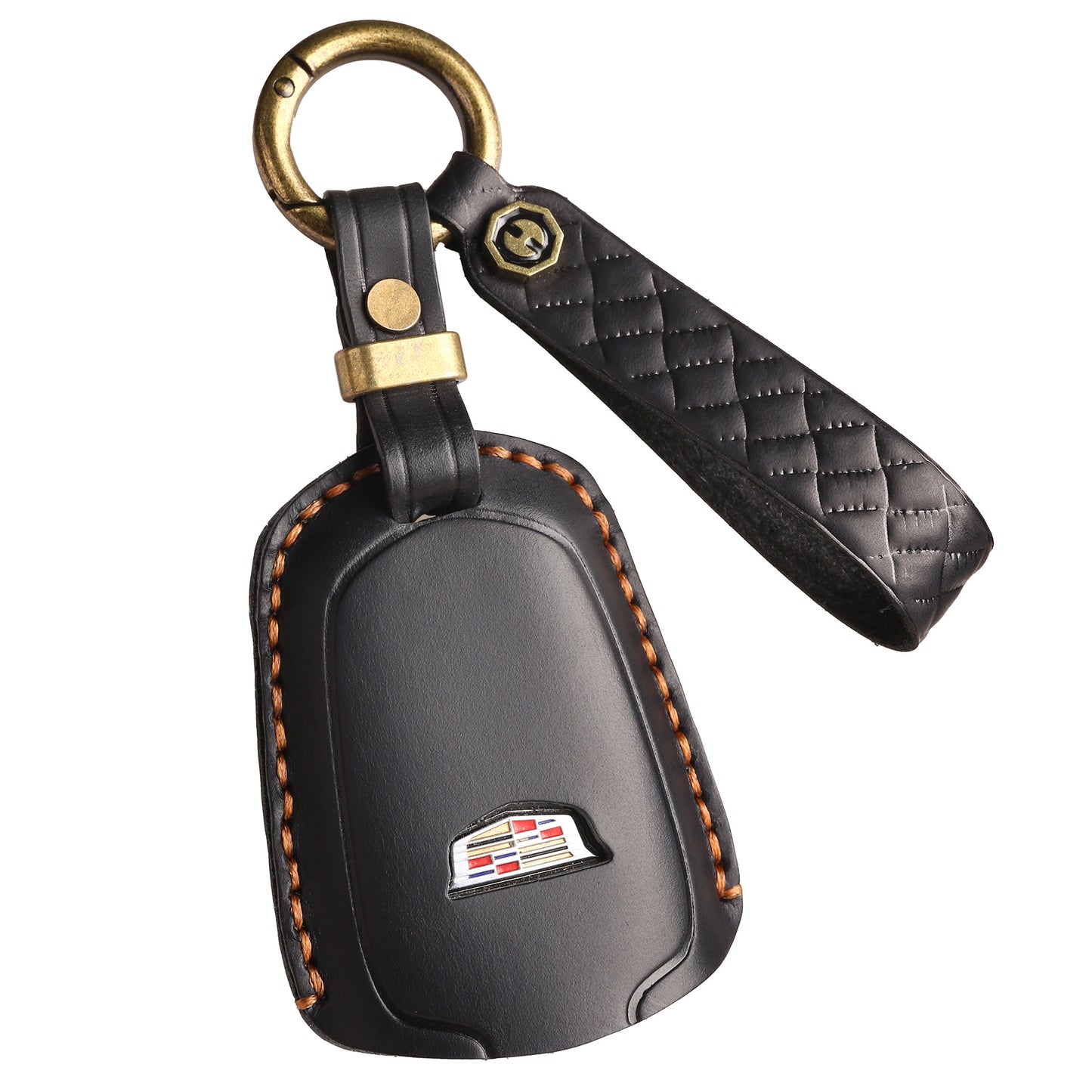 [Cadillac] Vintage Key Holder for Cadillac Xt5/xt4/xt6 Handmade Leather Keychain