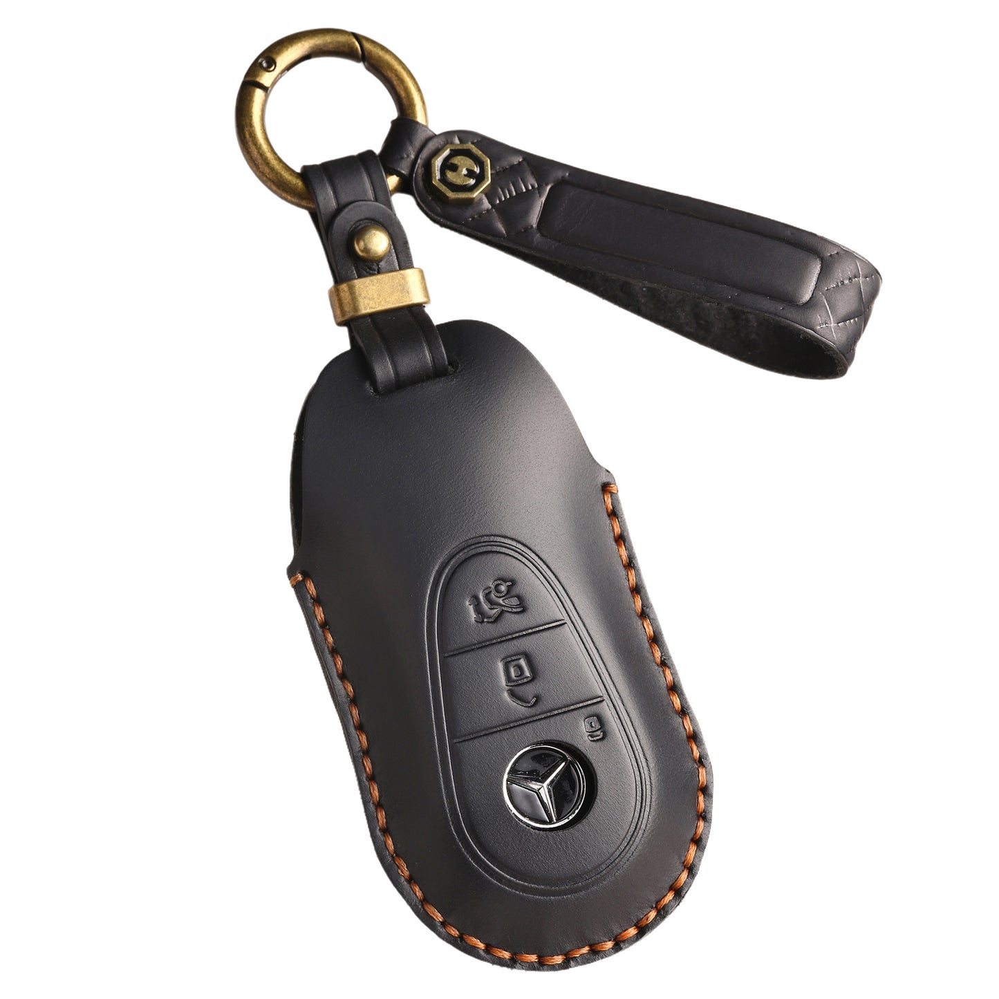 [Mercedes-Benz] New Arrival: Vintage-style High-end Leather Key Case for Mercedes Maybach  Handmade Genuine Leather Car Key Cover and Protector