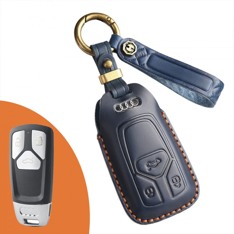 [Audi] Retro key case for 18 models Audi A6L key cover Q5 leather old A8L bag car key special case