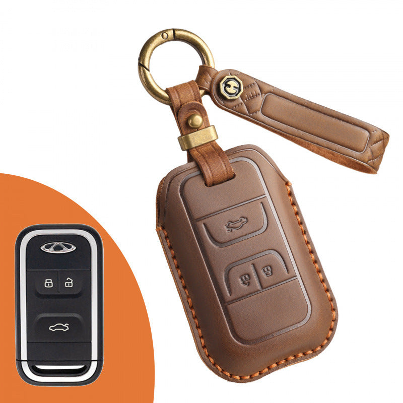 [Chery] The new retro key case is suitable for Chery Xingtu TXL Lingyun LX Tiggo 3X car handmade leather bag