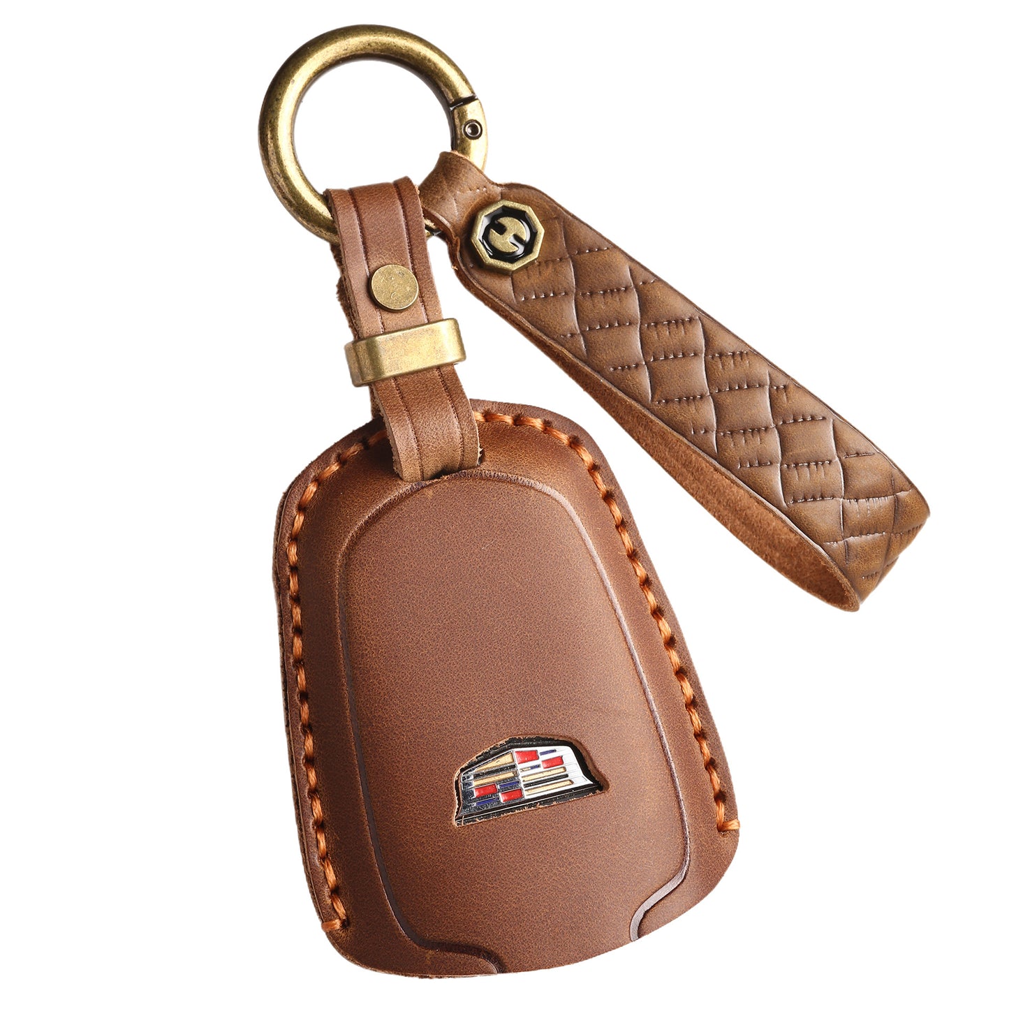 [Cadillac] Vintage Key Holder for Cadillac Xt5/xt4/xt6 Handmade Leather Keychain