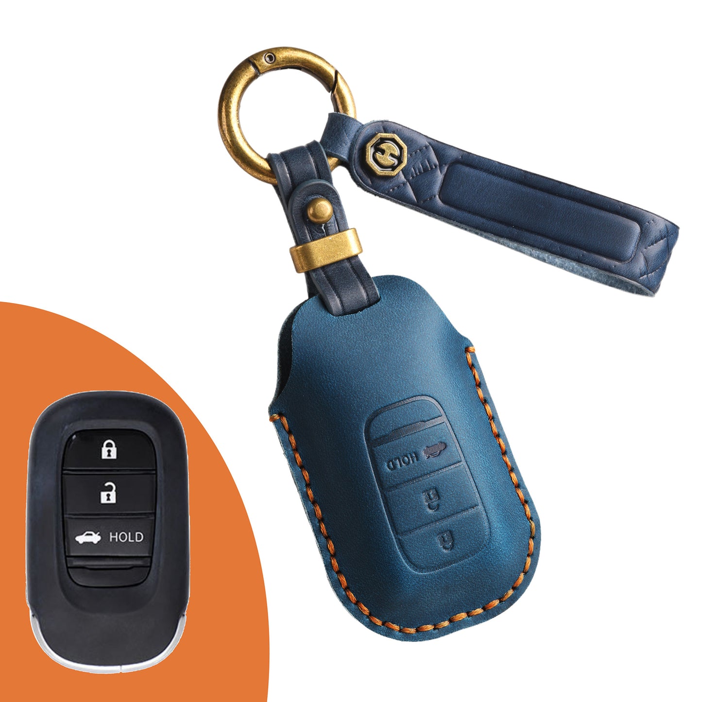 [Honda] The new retro key case is suitable for the new new Honda Accord Civic pure handmade leather car key case holder