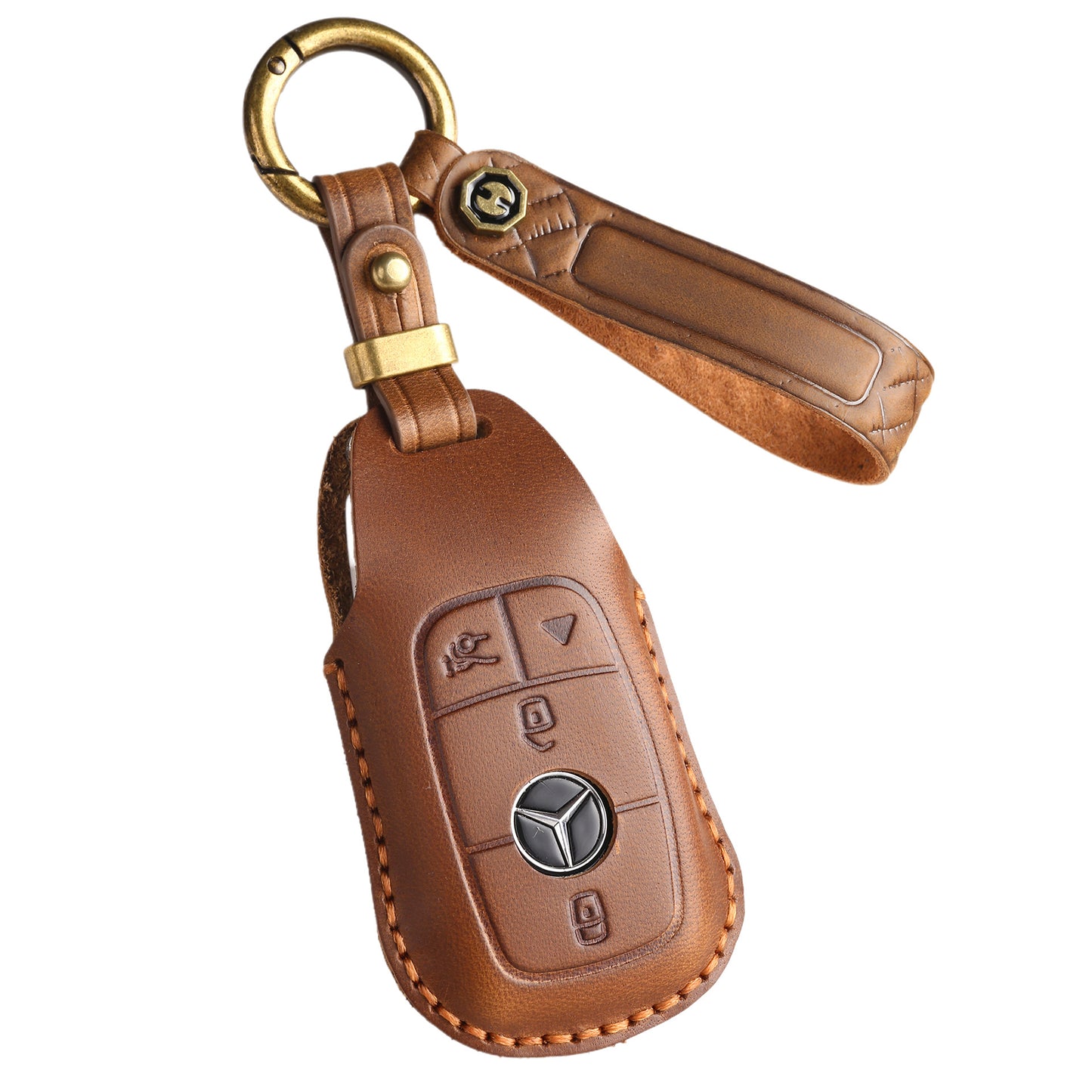 [Mercedes-Benz] The new retro key case is suitable for Mercedes-Benz high-end leather car key cover cowhide handmade high-end shell