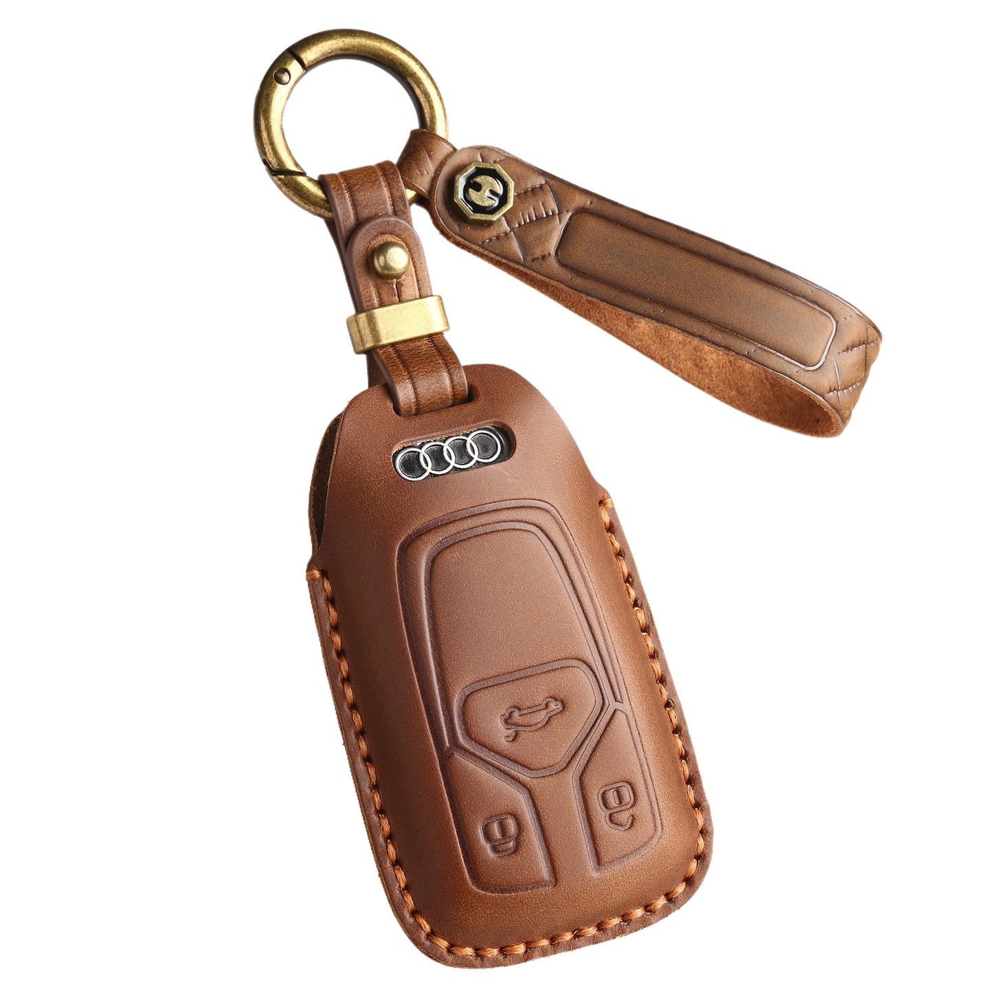 [Audi] Retro key case for 18 models Audi A6L key cover Q5 leather old A8L bag car key special case