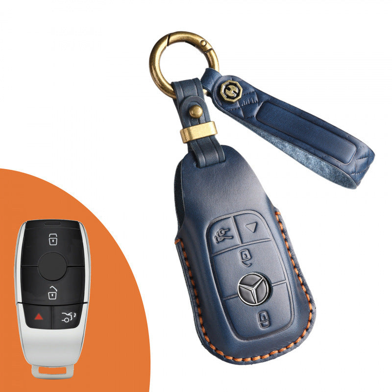 [Mercedes-Benz] The new retro key case is suitable for Mercedes-Benz high-end leather car key cover cowhide handmade high-end shell