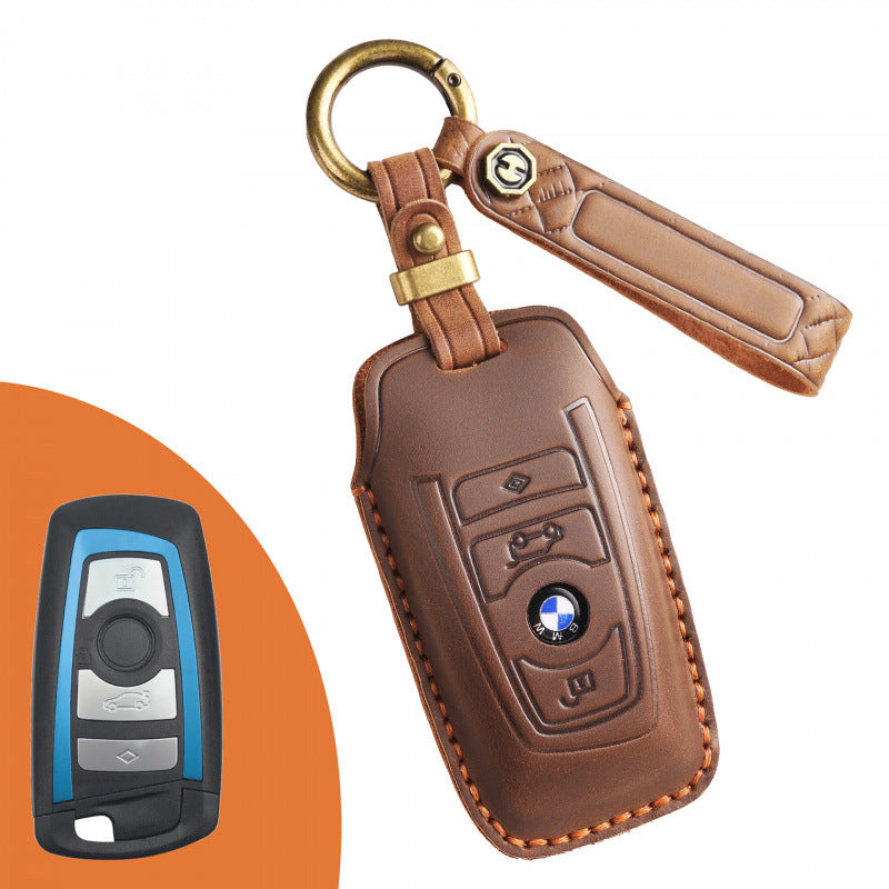 [BMW] The new retro key cover is suitable for the old BMW 3 Series 5 Series handmade leather car key clasp