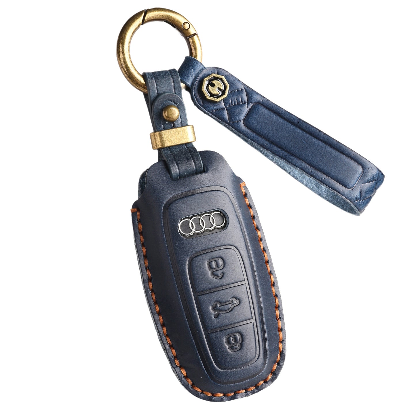 [Audi] The new retro key case is suitable for 19 models of Audi leather pure hand-stitched car key case key fob