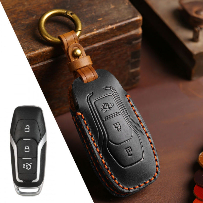 [Ford] Suitable for Ford key case, Forrest, Mondeo, wings, vPros, Mustang Explorer, leather protective clasp