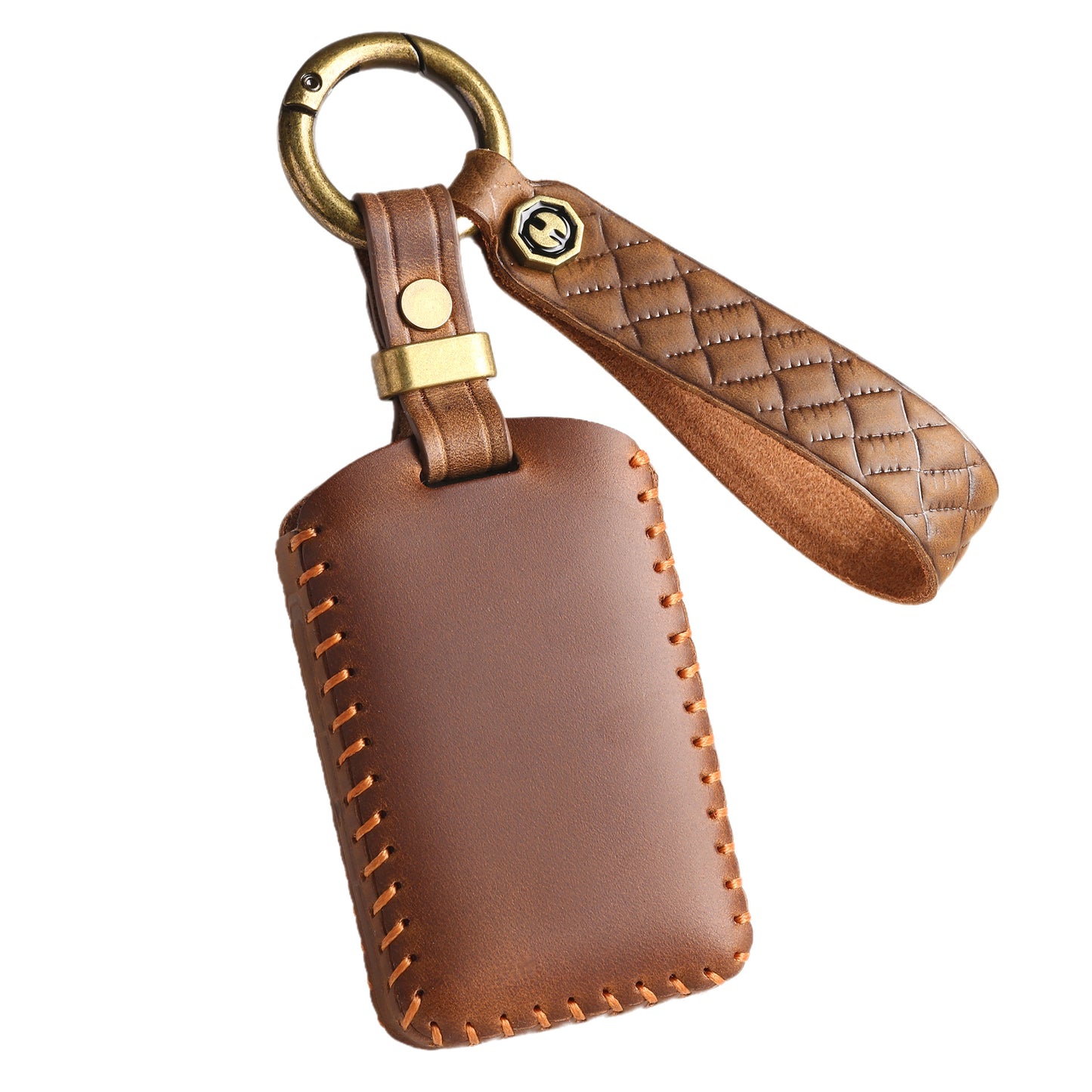 [Volvo] The new retro key cover is suitable for the new Volvo car pure hand-stitched real cowhide key case clasp