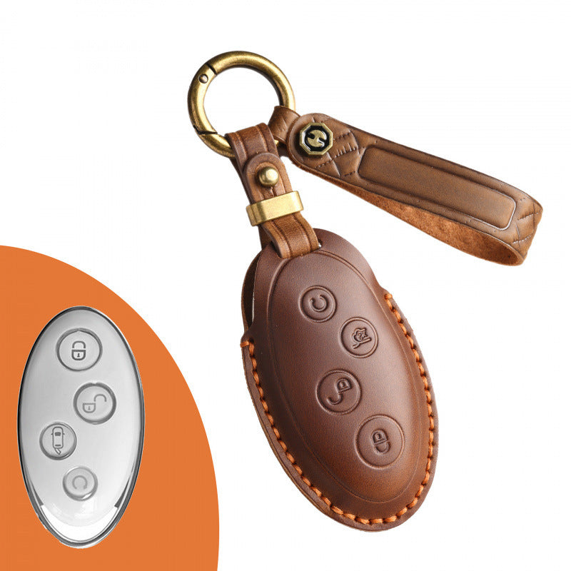 [BYD] The new retro key cover is suitable for the yuan key bag cover, BYD 17 S7 key bag cover, pure handmade leather