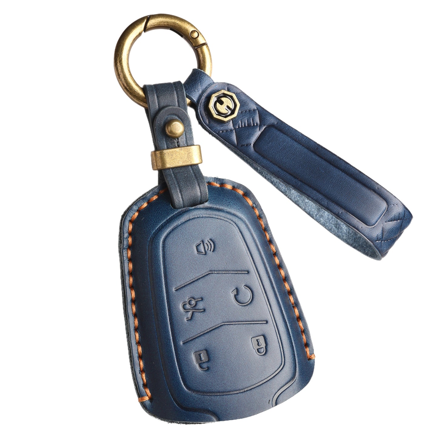 [Cadillac] Vintage Key Holder for Cadillac Xt5/xt4/xt6 Handmade Leather Keychain