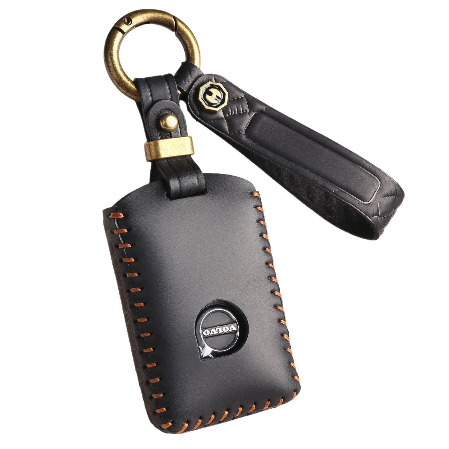 [Volvo] The new retro key cover is suitable for the new Volvo car pure hand-stitched real cowhide key case clasp