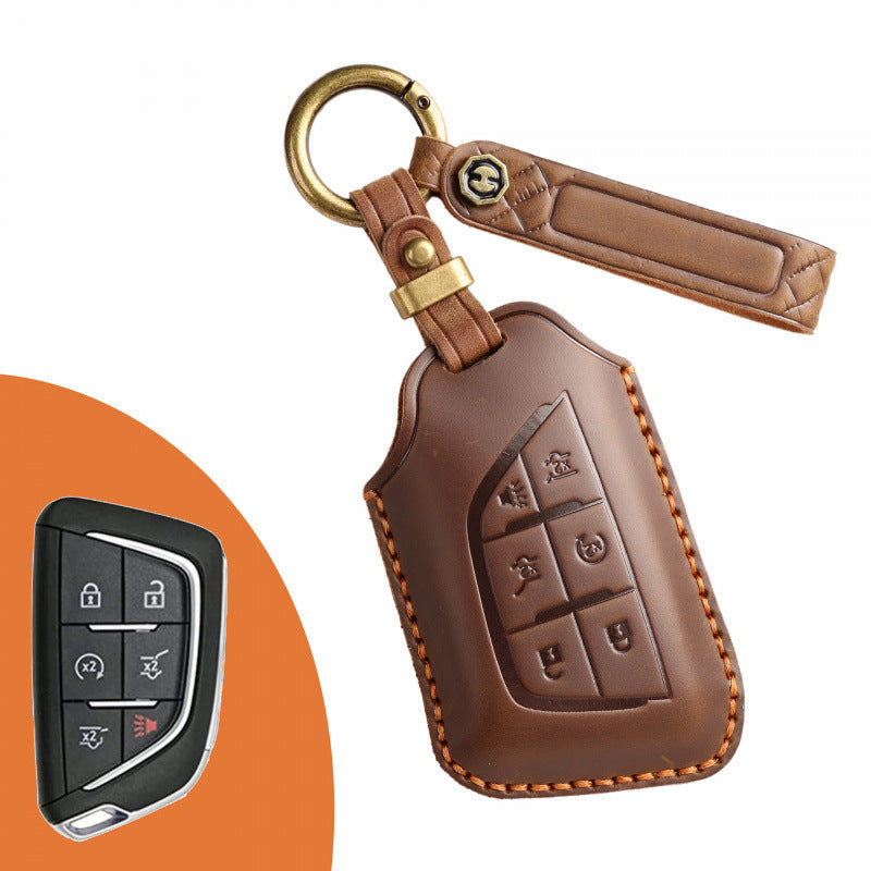 [Cadillac] Vintage car key case for Cadillac key case Cadillac special handmade key bag chain