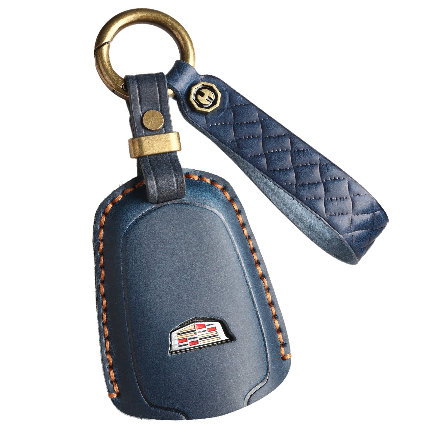 [Cadillac] Vintage Key Holder for Cadillac Xt5/xt4/xt6 Handmade Leather Keychain