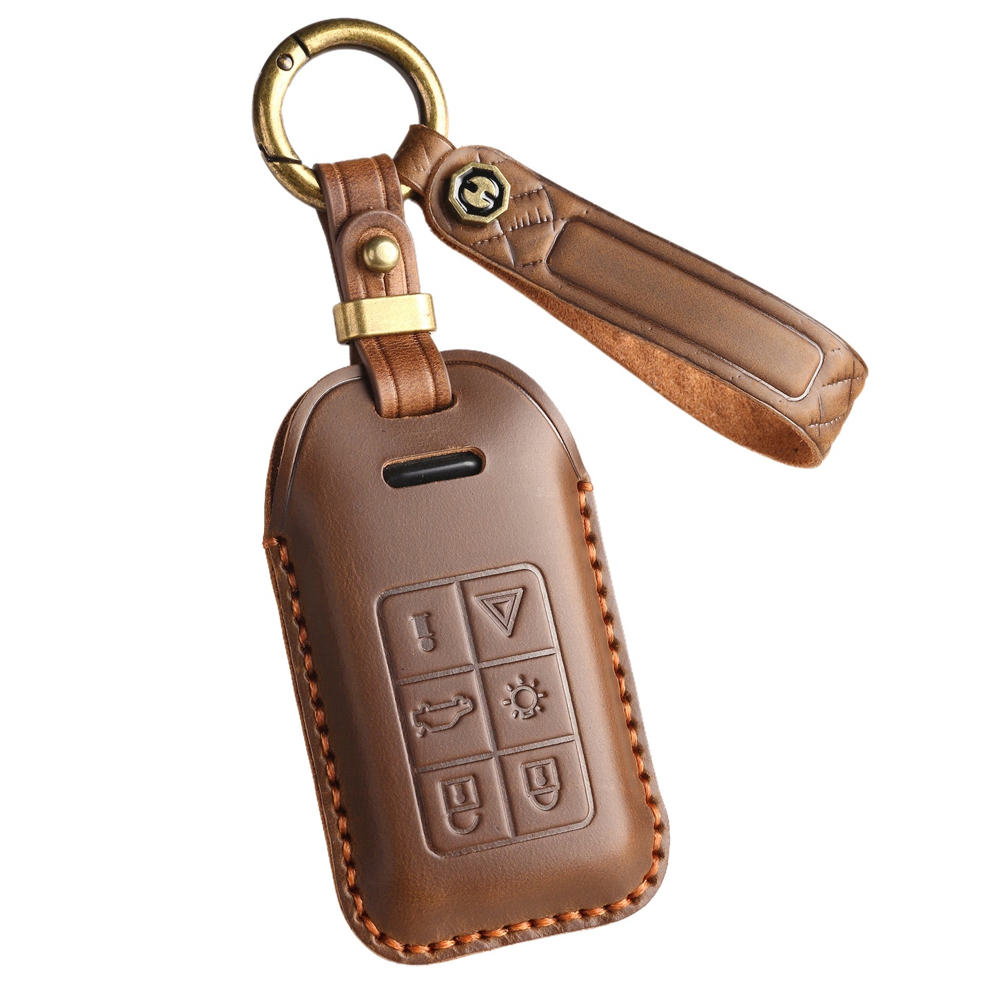 [Volvo] The new retro key cover is suitable for the old Volvo leather handmade car key case case chain