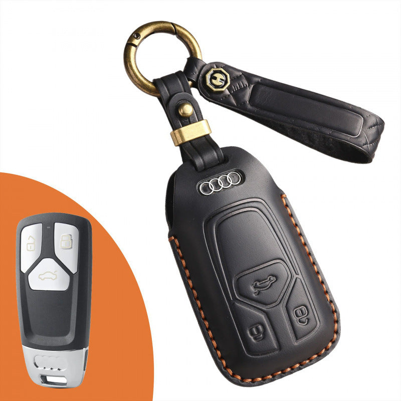 [Audi] Retro key case for 18 models Audi A6L key cover Q5 leather old A8L bag car key special case