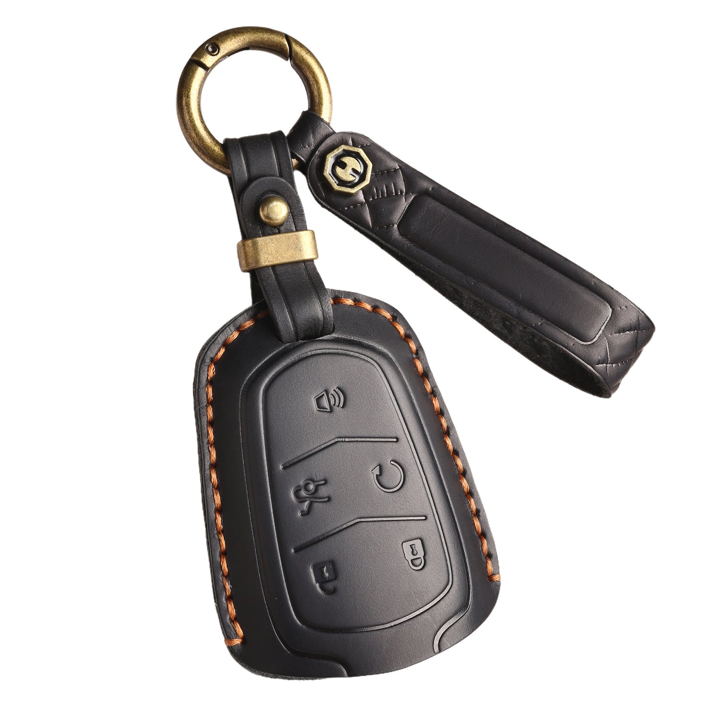 [Cadillac] Vintage Key Holder for Cadillac Xt5/xt4/xt6 Handmade Leather Keychain