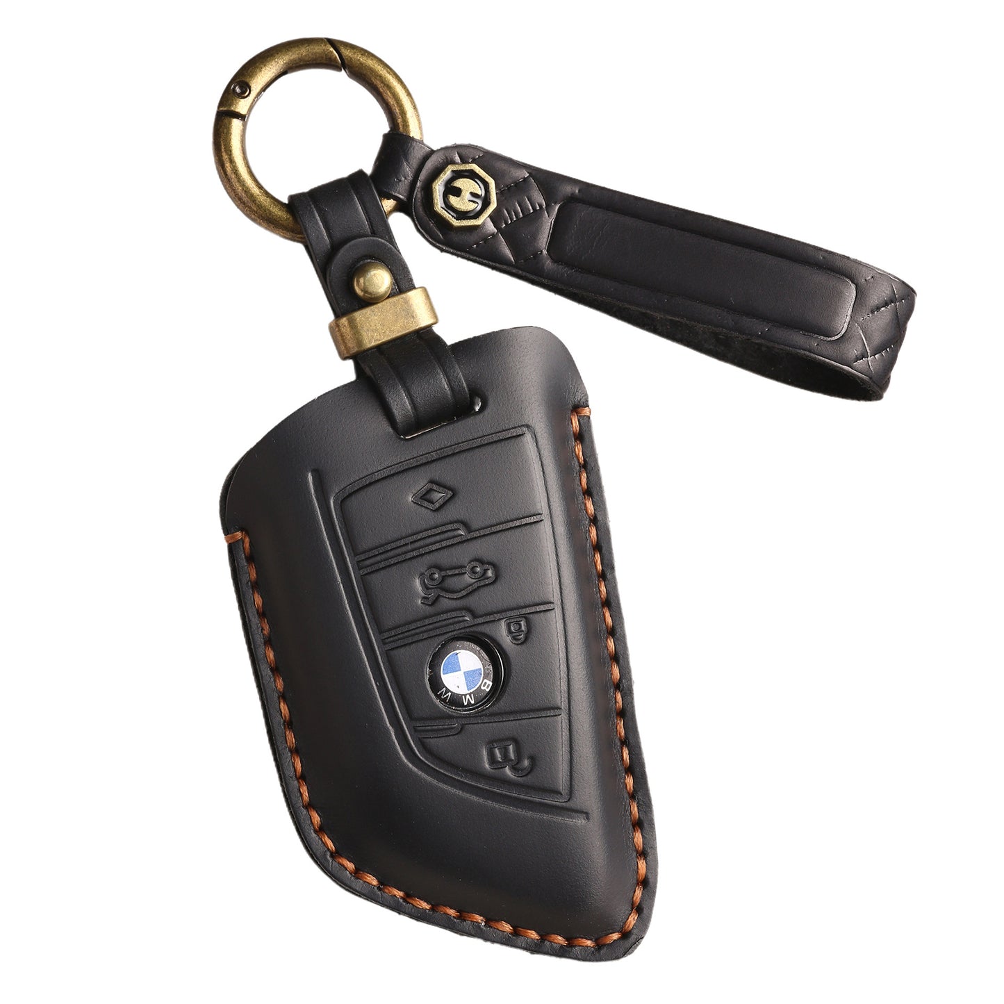 [BMW] Retro key cover for BMW 5 series blade key case leather car key case cowhide new key chain