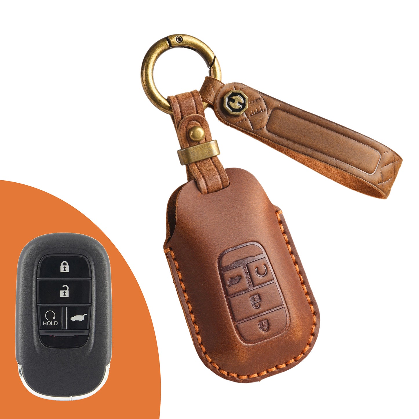 [Honda] The new retro key case is suitable for the new new Honda Accord Civic pure handmade leather car key case holder