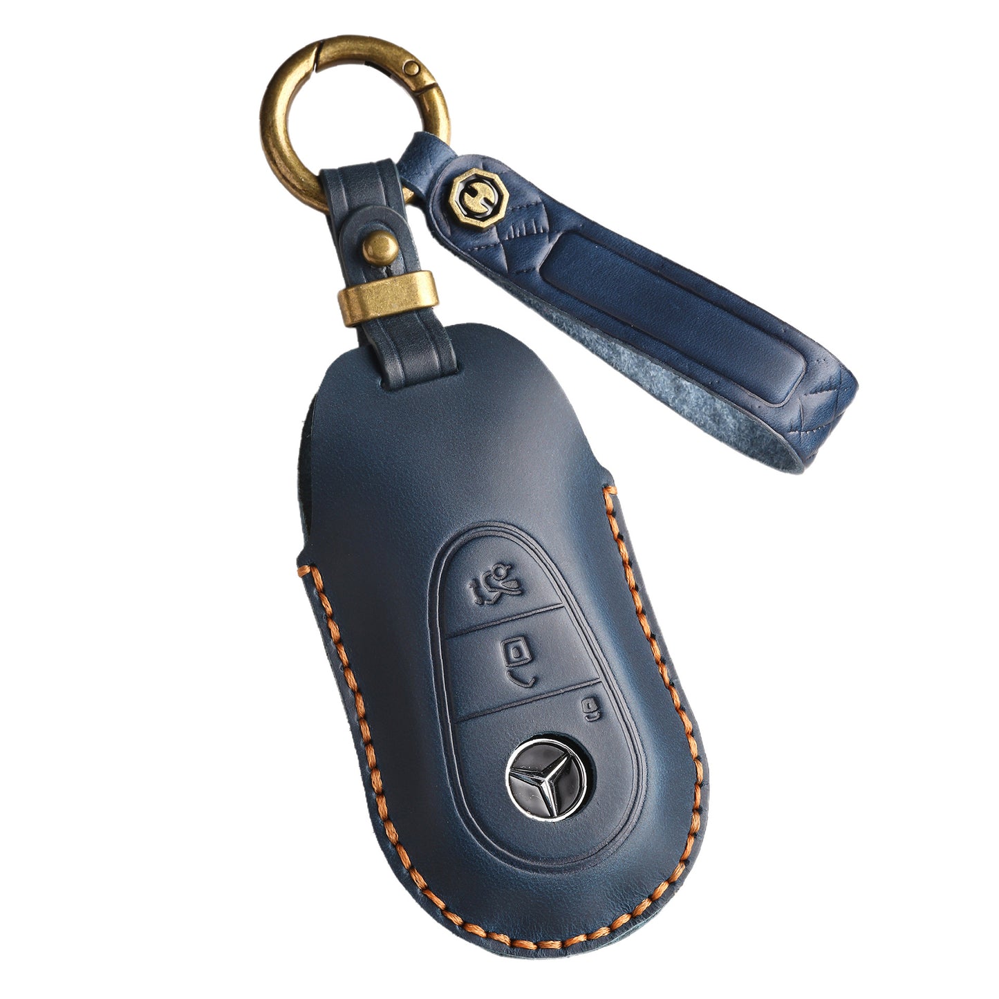 [Mercedes-Benz] New Arrival: Vintage-style High-end Leather Key Case for Mercedes Maybach  Handmade Genuine Leather Car Key Cover and Protector