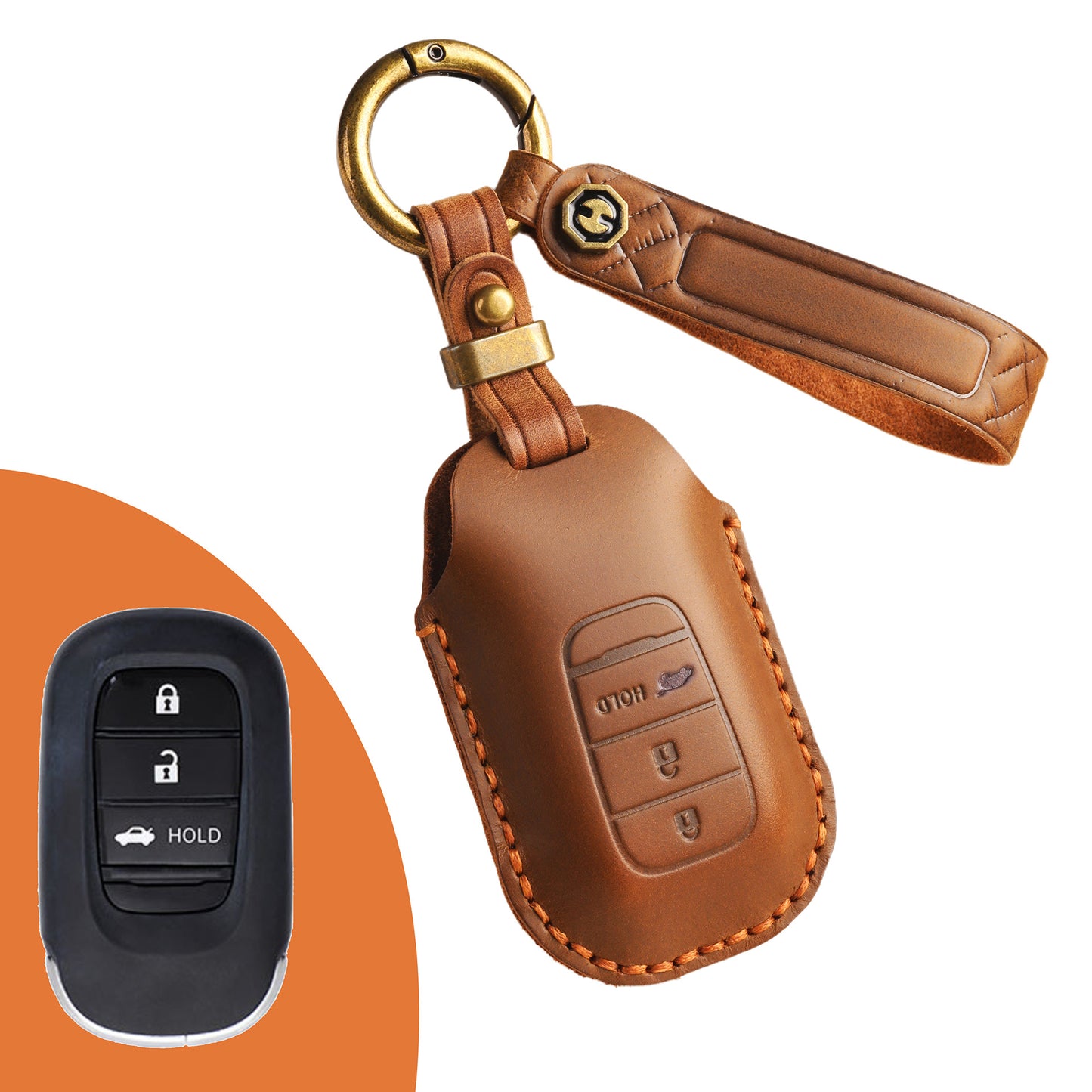 [Honda] The new retro key case is suitable for the new new Honda Accord Civic pure handmade leather car key case holder