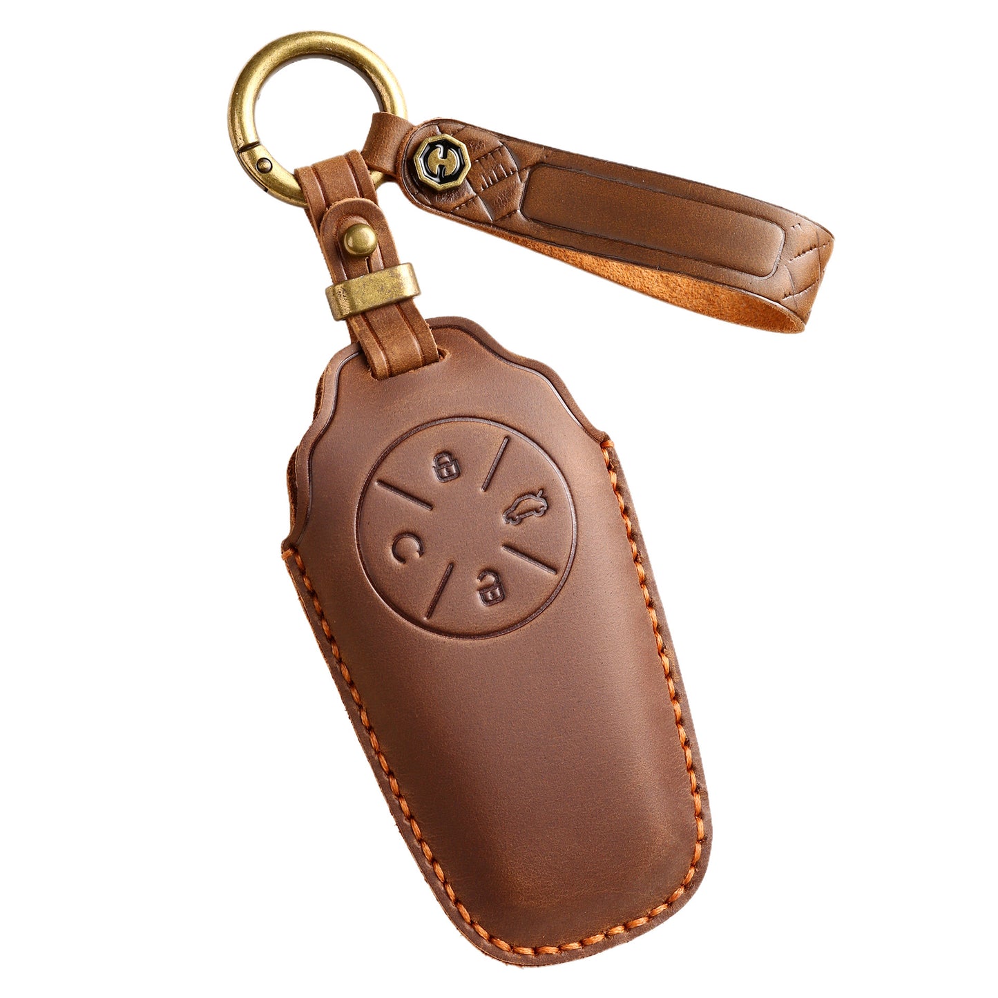 [Chery] The first layer of cowhide key cover is suitable for Chery Star Epoch ET key case, genuine leather, handmade keychain leather goods