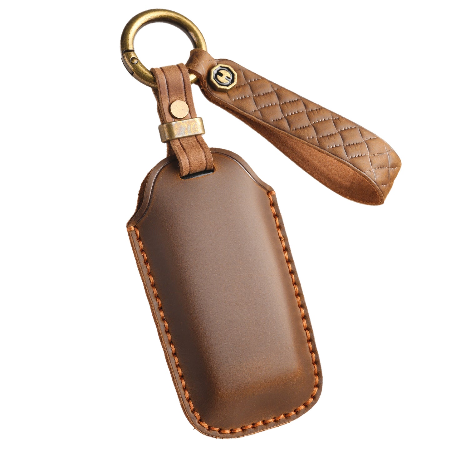 [Volkswagen] The new retro key case is suitable for the new Volkswagen Touareg pure hand-stitched leather special key case clasp