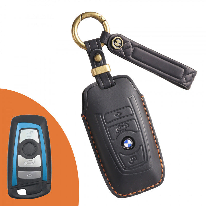 [BMW] The new retro key cover is suitable for the old BMW 3 Series 5 Series handmade leather car key clasp