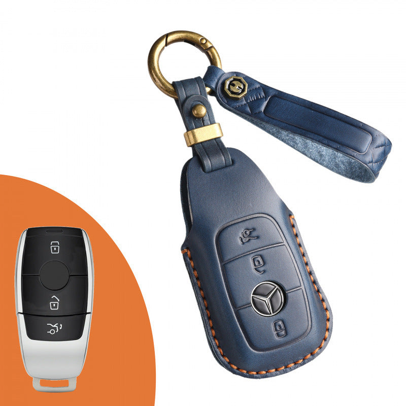 [Mercedes-Benz] The new retro key case is suitable for Mercedes-Benz high-end leather car key cover cowhide handmade high-end shell