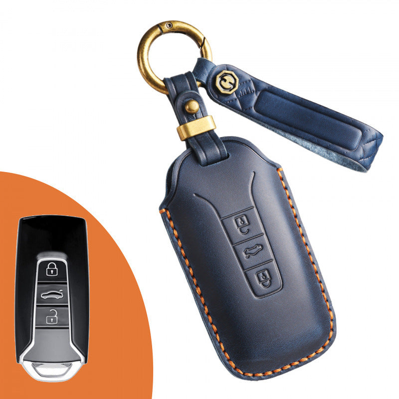 [Volkswagen] The new retro key case is suitable for the new Volkswagen Touareg pure hand-stitched leather special key case clasp