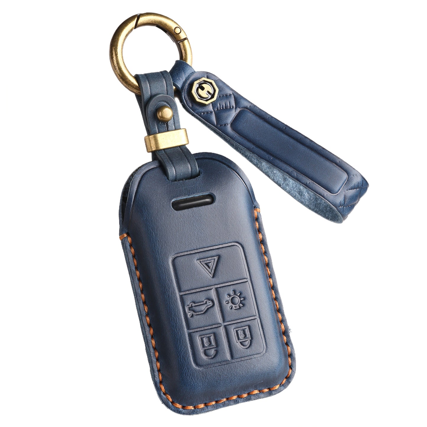 [Volvo] The new retro key cover is suitable for the old Volvo leather handmade car key case case chain